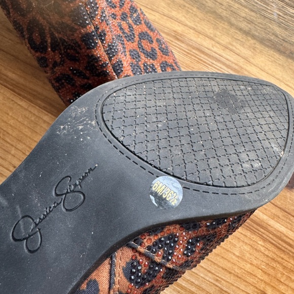 Jessica Simpson Ostelle Boots Rhinestone Western Bootie Cheetah Natural 6 - Picture 7 of 7